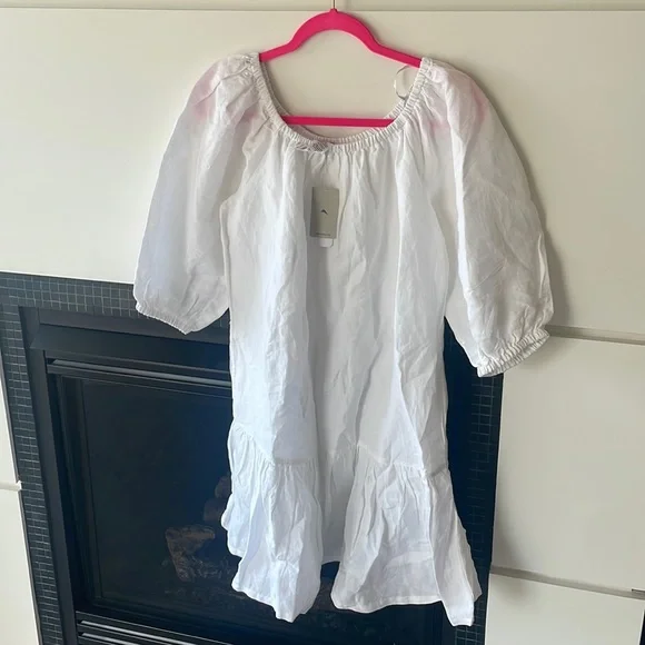 chinese dress ladies Tommy Bahama Women's Two Palms Double Ruffle Dress - White